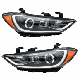 Juego de 2 Faros Principales Negros con Lupa Auto Magic para Elantra