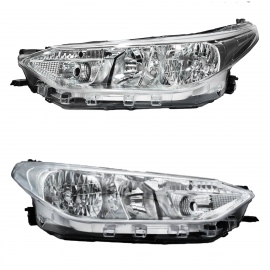 Juego de 2 Faros Principales Cromados Auto Magic para Yaris Sedán