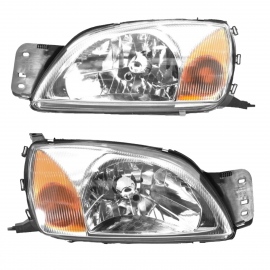 Juego de 2 Faros Principales Cromados Auto Magic para Ikon, Fiesta, Courier