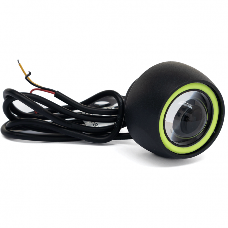 Faro de Led con Hi-Low, Estrobo y Ojo de Angel Verde Tunix para Motocicleta