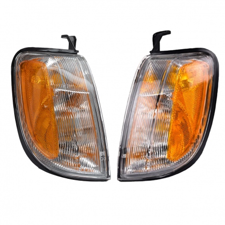 Juego de 2 Cuartos Delanteros Blanco con Reflejante Ámbar Depo para Xterra, Frontier