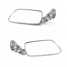 Juego de 2 Espejos Retrovisores Metálicos Cromados Auto Especialidades para VW Sedán 1500, 1600, 1600i