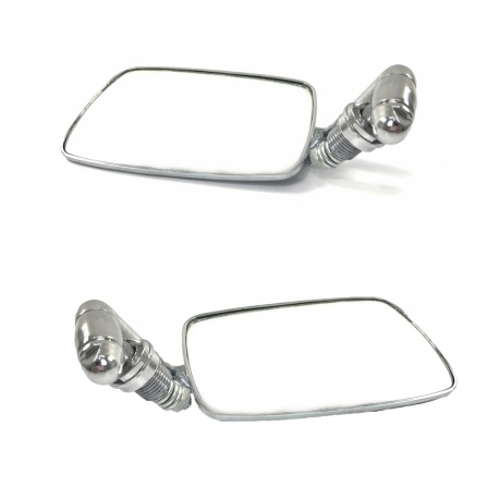 Juego de 2 Espejos Retrovisores Metálicos Cromados Auto Especialidades para VW Sedán 1500, 1600, 1600i