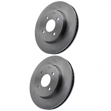 Juego de 2 Discos de Frenos Ventilados de Ruedas Delanteras Bruck para Versa, V-Drive
