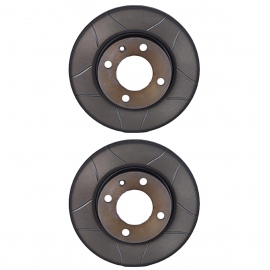 Juego de 2 Discos Sólidos de Frenos Delanteros con Ranuras Brembo para Atlantic, Caribe, Golf A2, Jetta A2, Pointer G2, Corsar
