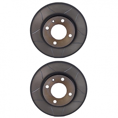 Juego de 2 Discos Sólidos de Frenos Delanteros con Ranuras Brembo para Atlantic, Caribe, Golf A2, Jetta A2, Pointer G2, Corsar