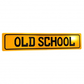 Placa Metálica Amarilla Decorativa Tipo Europa "Old-School"