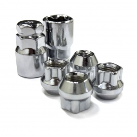 Juego de 4 Seguros de Rin Tipo Tuercas Cortas 12X1.5 con 2 Llaves Tunix 