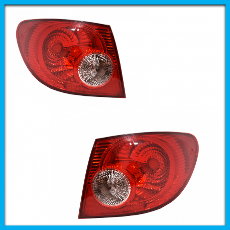 Juego de 2 Calaveras Para Corolla Eagle Eyes con Mica Rojo Translucido y Cuarto Blanco sin ArnésCatálogo  Productos