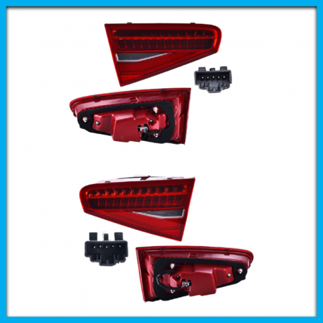 Juego de 2 Calaveras Interiores para Audi A4 Sedán DEPO con Luz LED y Arnés