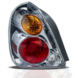 Calavera con Izquierda en Dos Colores con Fondo Cromado y Arnés Eagle Eyes para Altima