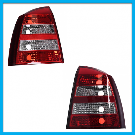 Juego de 2 Calaveras para Astra Sedán DEPO Blanco con Rojo sin Foco