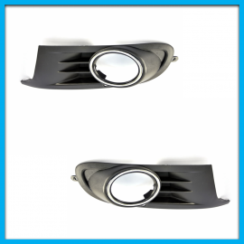Juego de 2 Rejillas de Facia Delantera para Golf A6 Auto Magic con Hueco de Faro Buscador y Bicel Cromado