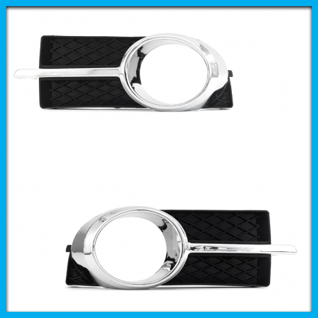 Juego de 2 Rejillas de Facia Delantera para Aveo, Pontiac G3 Auto Magic con Hueco de Faro Buscador y Moldura Cromada