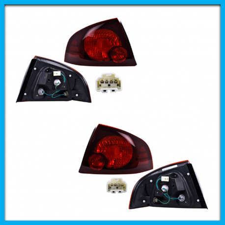 Juego de 2 Calaveras para Sentra B15 DEPO Rojas en Tono Oscuro con Arnés