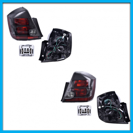 Juego de 2 Calaveras para Sentra B16 SE-R DEPO con Fondo Negro y Arnés