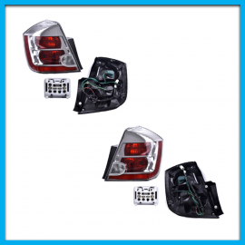 Juego de 2 Calaveras para Sentra B16 DEPO con Fondo Cromado y Focos