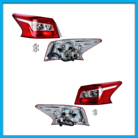 Juego de 2 Calaveras Exteriores para Sentra B17 DEPO con Luz LED y Arnés