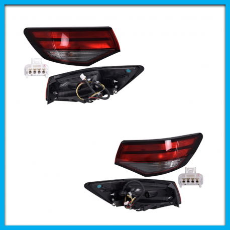 Juego de 2 Calaveras Exteriores para Sentra B18 DEPO en Tono Oscuro con Arnés