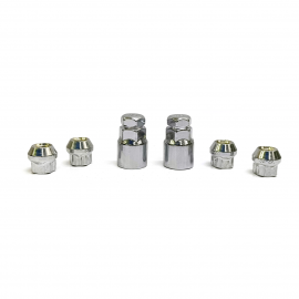 Juego de 4 Seguros de Rin Tipo Tuercas Cortas 1/2" X 2.0 con 2 Llaves Tunix