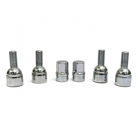 Juego de 4 Seguros de Rin Tipo Birlo Loco  de 12X1.25 con 2 Llaves Tunix