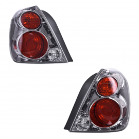 Juego de 2 Calaveras para Altima DEPO en Rojo con Fondo Cromado y Arnés