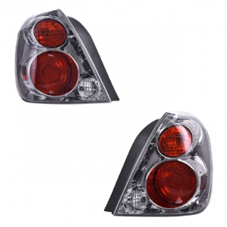 Juego de 2 Calaveras para Altima DEPO en Rojo con Fondo Cromado y Arnés