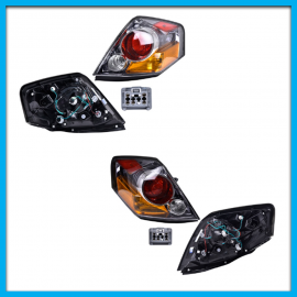 Juego de 2 Calaveras para Altima L32 DEPO con Mica Transparente y Fondo Cromado con Arnés