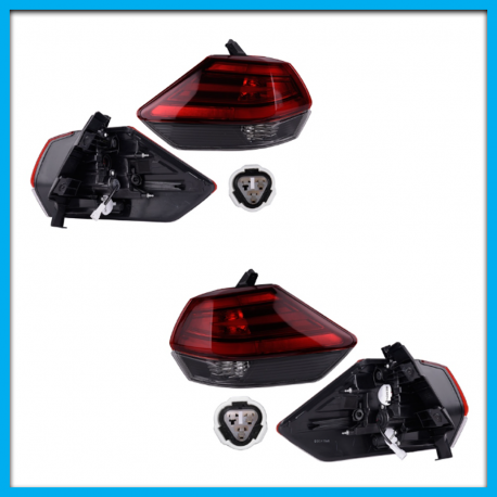 Juego de 2 Calaveras para X-Trail DEPO en Tono Oscuro con Luz LED