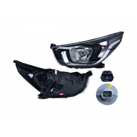 Faro Principal Izquierdo con Fondo Negro y Moldura Cromada Original para Beat