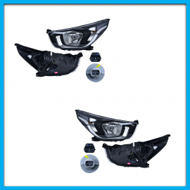 Juego de 2 Faros Principales para Beat Originales con Fondo Negro y Moldura Cromada