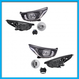 Juego de 2 Faros Principales para Beat DEPO con Marco Negro y Portafocos