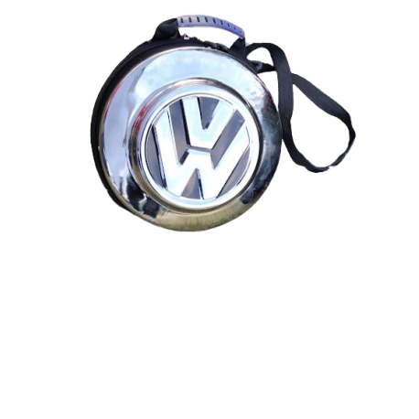 Bolsa de Mano Grande Cromada con Cierre y Correa Desmontable Logo de VW