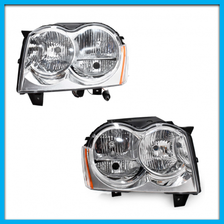 Juego de 2 Faros Principales para Grand Cherokee Eagle Eyes con Fondo Cromado
