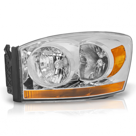Faro Principal Izquierdo Cromado con Cuarto y Reflejante Ámbar Eagle Eyes para Ram
