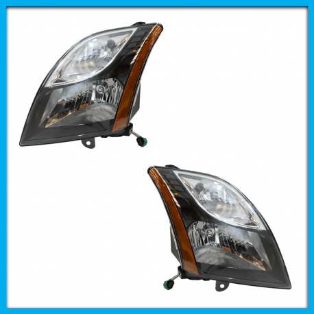 Juego de 2 Faros Principales para Sentra SR B16 Eagle Eyes con Marco Negro, Reflejante Ámbar y Arnés