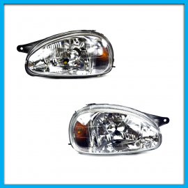 Juego de 2 Faros Principales para Chevy C1 DEPO con Mica Lisa sin Focos