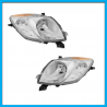 Juego de 2 Faros Principales para Yaris Hatchback Eagle Eyes Cromados con Direccional Ámbar