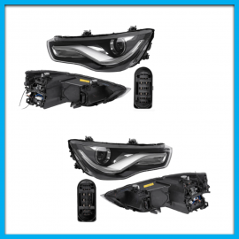 Juego de 2 Faros Principales para Audi A1 DEPO con Motor y Luz LED