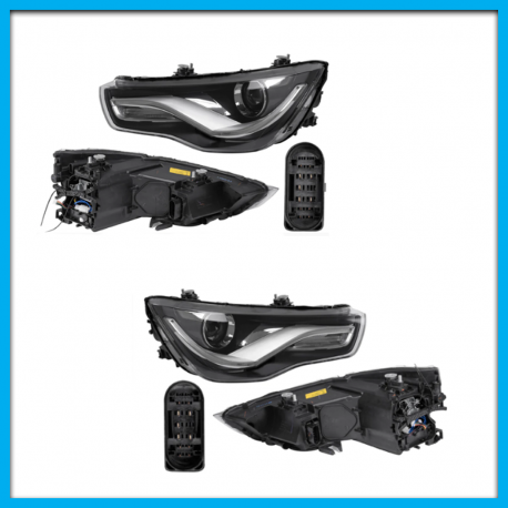 Juego de 2 Faros Principales para Audi A1 DEPO con Motor y Luz LED