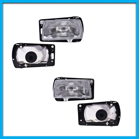 Juego de 2 Faros Principales para Jetta A2 DEPO con Mica Rayada sin Focos