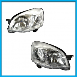 Juego de 2 Faros Principales para Chevy C3 DEPO con Fondo Cromado