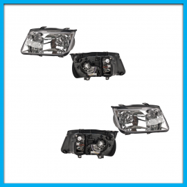 Juego de 2 Faros Principales para Jetta A4 DEPO Cromado con Luz de Niebla