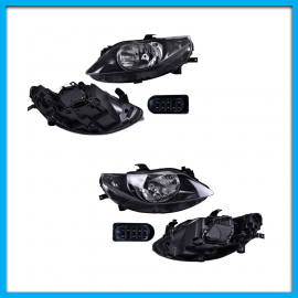 Juego de 2 Faros Principales para Ibiza DEPO de un As con Fondo Negro