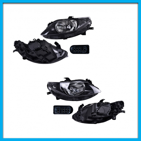 Juego de 2 Faros Principales para Ibiza DEPO de un As con Fondo Negro