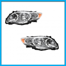 Juego de 2 Faros Principales para Corolla XRS Eagle Eyes Cromados con Reflejante Ámbar