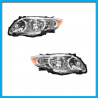 Juego de 2 Faros Principales para Corolla XRS Eagle Eyes Cromados con Reflejante Ámbar
