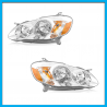 Juego de 2 Faro Principales para Corolla CE, LE Eagle Eyes Cromado con Reflejante Ámbar