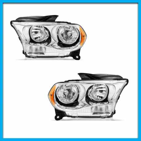 Juego de 2 Faros Principales para Durango Eagle Eyes Cromado con Direccional Ámbar
