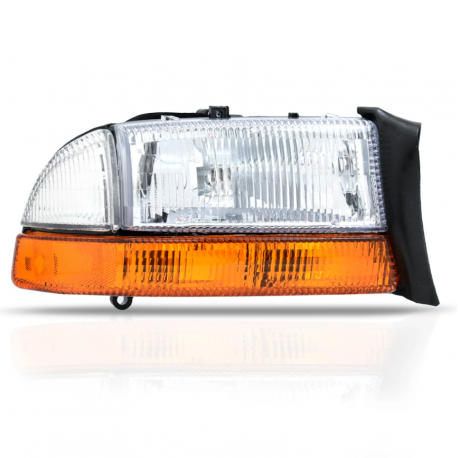 Faro Principal Derecho con Mica Rayada y Cuarto Ámbar Eagle Eyes para Durango, Dakota